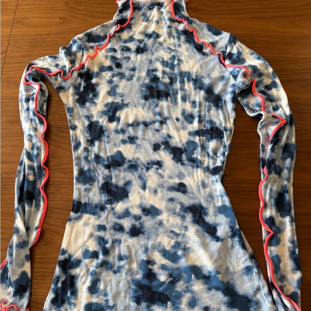 Max & Co. Blue and Cream Long Sleeve Top